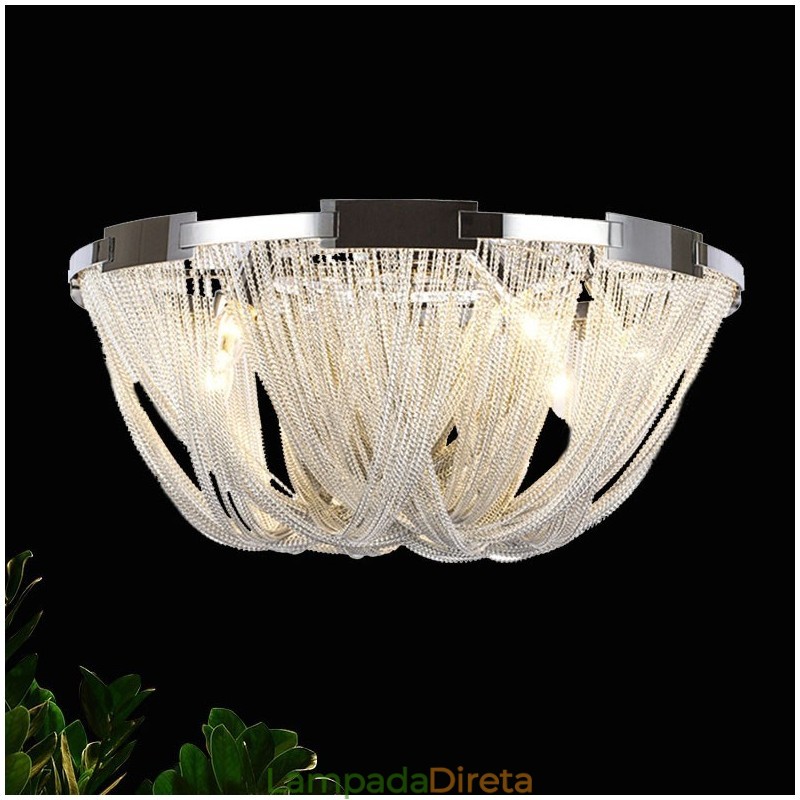 Tassels Chandelier Designer Luz de teto Prata Cor Dourada