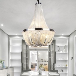 Tassels Chandelier Designer Pendant Light Prata Cor Dourada