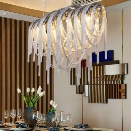 Tassels Chandelier Designer Pendant Light Prata Cor Dourada