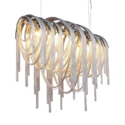 Tassels Chandelier Designer Pendant Light Prata Cor Dourada