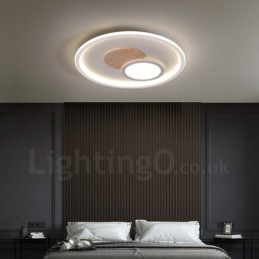 Luminárias de teto redondas embutidas estilo nórdico moderno e contemporâneo com controle remoto e reguláveis em madeira, também podem ser usadas como luminárias de parede