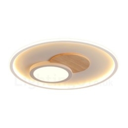 Luminárias de teto redondas embutidas estilo nórdico moderno e contemporâneo com controle remoto e reguláveis em madeira, também podem ser usadas como luminárias de parede