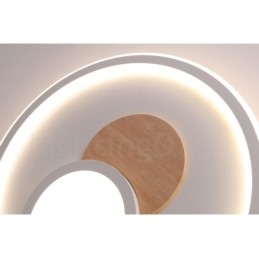 Luminárias de teto redondas embutidas estilo nórdico moderno e contemporâneo com controle remoto e reguláveis em madeira, também podem ser usadas como luminárias de parede