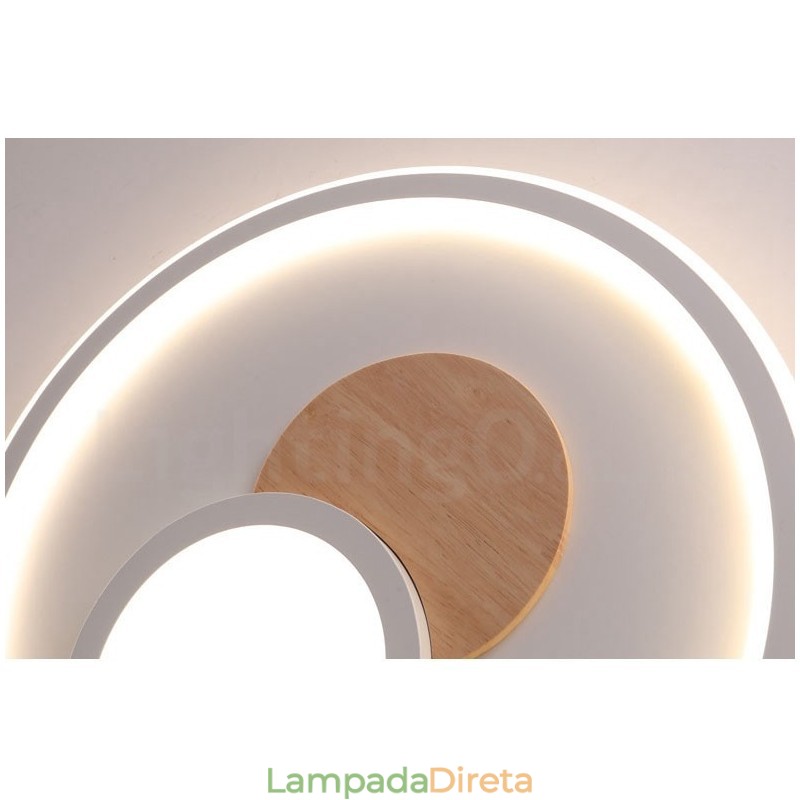 Luminárias de teto redondas embutidas estilo nórdico moderno e contemporâneo com controle remoto e reguláveis em madeira, também podem ser usadas como luminárias de parede