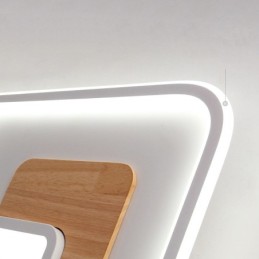 Madeira regulável moderno contemporâneo estilo nórdico quadrado luzes de teto embutidas com controle remoto também pode ser usado como luz de parede