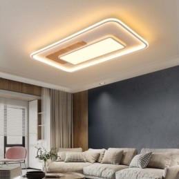 Luminárias de teto retangulares de estilo nórdico moderno e contemporâneo com controle remoto, reguláveis em madeira, também podem ser usadas como luminárias de parede