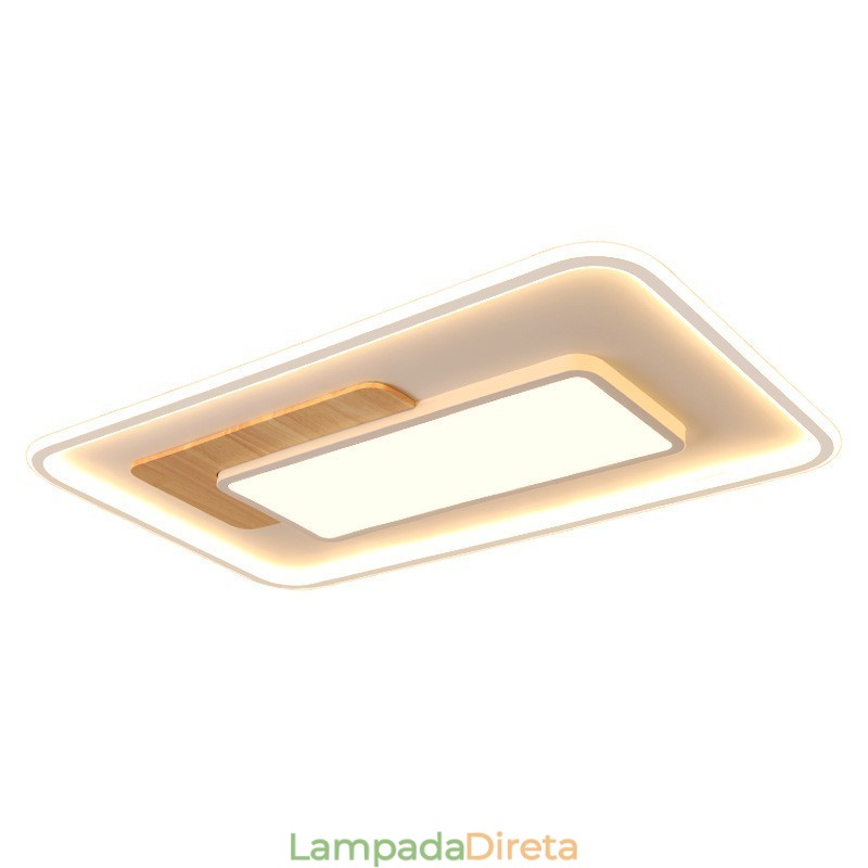 Luminárias de teto retangulares de estilo nórdico moderno e contemporâneo com controle remoto, reguláveis em madeira, também podem ser usadas como luminárias de parede