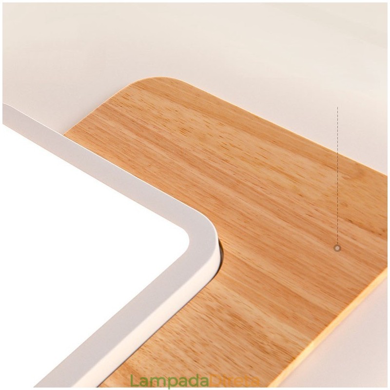 Luminárias de teto retangulares de estilo nórdico moderno e contemporâneo com controle remoto, reguláveis em madeira, também podem ser usadas como luminárias de parede