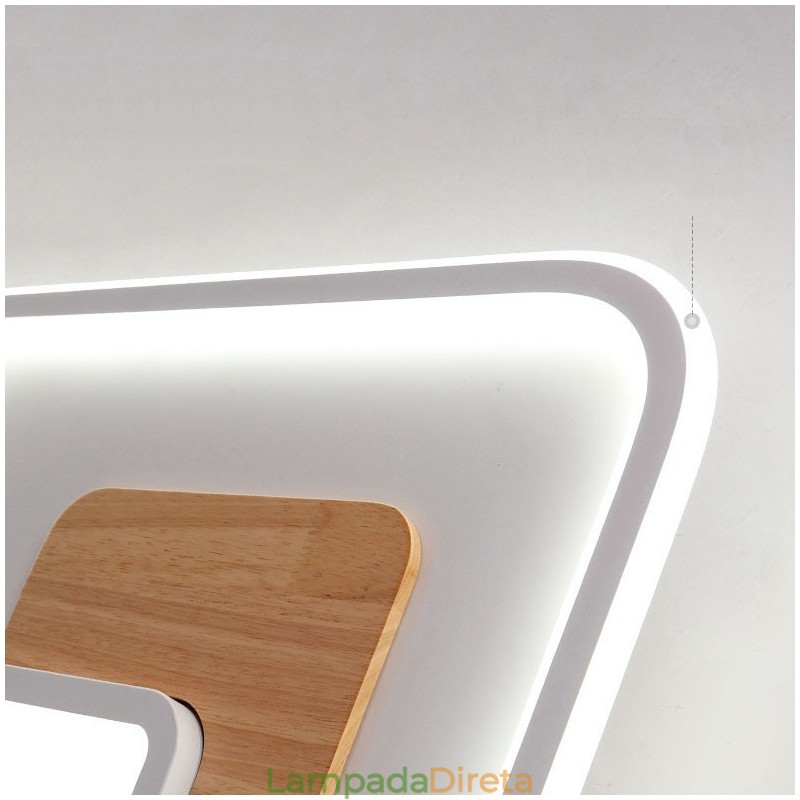 Luminárias de teto retangulares de estilo nórdico moderno e contemporâneo com controle remoto, reguláveis em madeira, também podem ser usadas como luminárias de parede