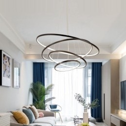 Grande 4 Anéis 5 Anéis Preto Branco Ouro Pingente Luz Design Moderno