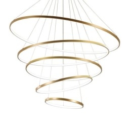 Grande 4 Anéis 5 Anéis Preto Branco Ouro Pingente Luz Design Moderno