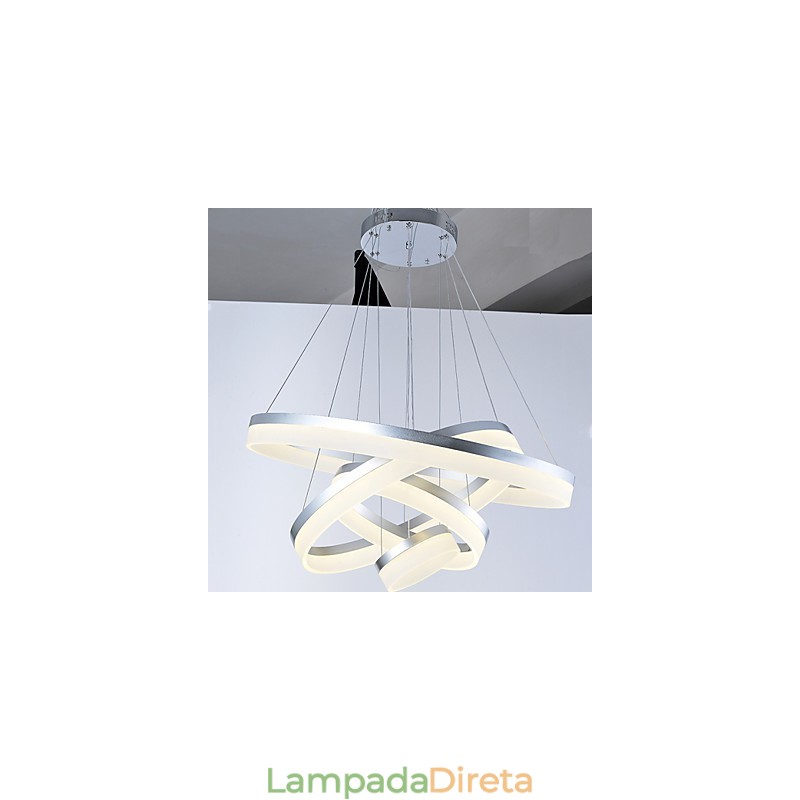 Luminárias pendentes de anel de lustre de acrílico com