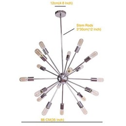 Lustre moderno globo sala de estar pingente jantar compras loja noite metal cromo