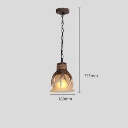Uma luz rústica artística retrô chifre antigo pingente luz com cúpula de vidro