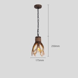 Uma luz rústica artística retrô chifre antigo pingente luz