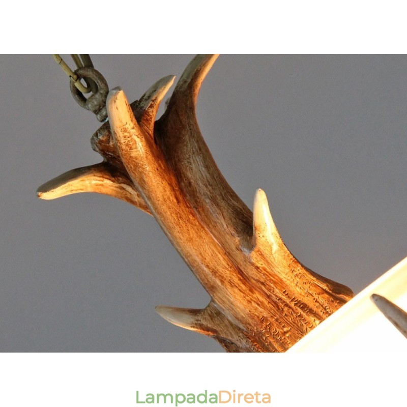 Uma luz rústica artística retrô chifre antigo pingente luz com cúpula de vidro