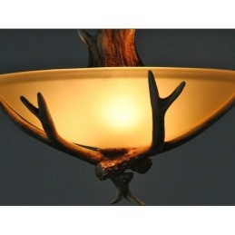 Uma luz rústica artística retrô chifre antigo pingente luz com cúpula de vidro