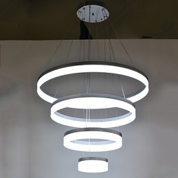 Luminárias pendentes de anel de lustre de acrílico com