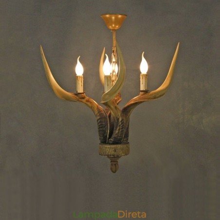 Lustre antigo de chifre retrô artístico rústico de 4 luzes Lustre antigo de chifre retrô artístico rústico de 4 luzes