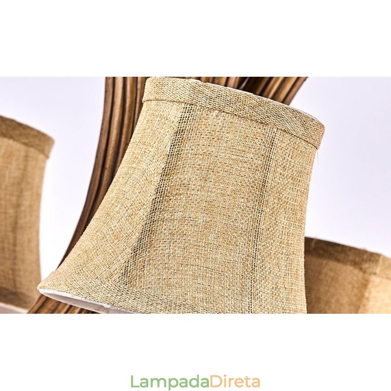 Lustre antigo de chifre retrô artístico rústico de 5 luzes com abajures