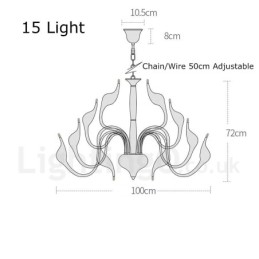 Lustre de metal galvanizado contemporâneo moderno dourado de 15 luzes