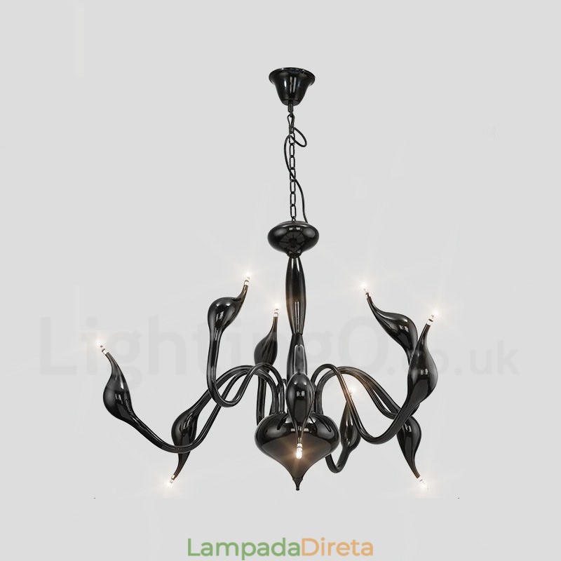Lustre de metal galvanizado contemporâneo moderno de 9 luzes