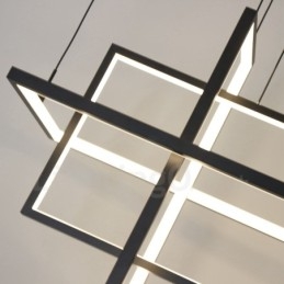 Luminária pendente regulável com design moderno e quatro retângulos