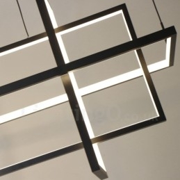 Luminária pendente regulável com design moderno e quatro retângulos
