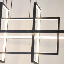Luminária pendente regulável com design moderno e quatro retângulos