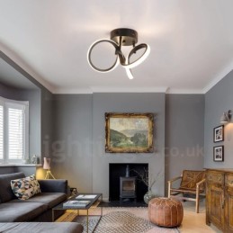 Triac Switch Dimmable Preto Moderno Contemporâneo Estilo Nórdico Montagem Embutida Luz de Teto Redonda