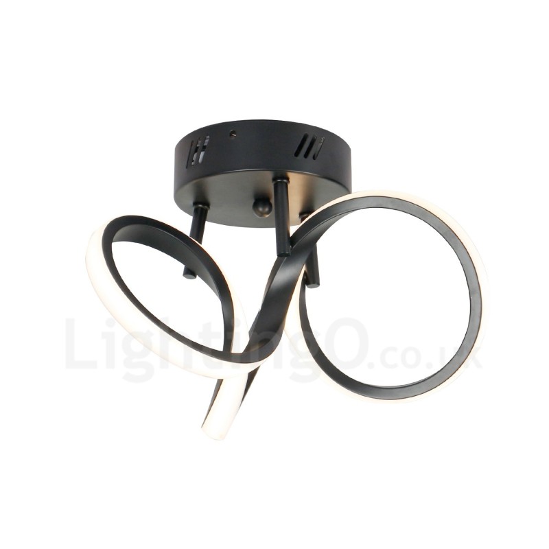 Triac Switch Dimmable Preto Moderno Contemporâneo Estilo Nórdico Montagem Embutida Luz de Teto Redonda