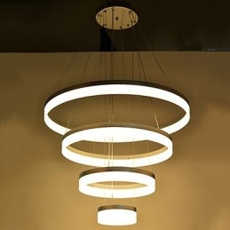 Luminárias pendentes de anel de lustre de acrílico com