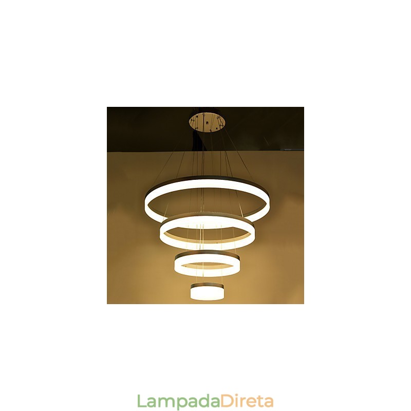 Luminárias pendentes de anel de lustre de acrílico com
