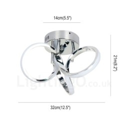 Triac Switch Dimmable Chrome Moderno Contemporâneo Estilo Nórdico Montagem Embutida Luz de Teto Redonda