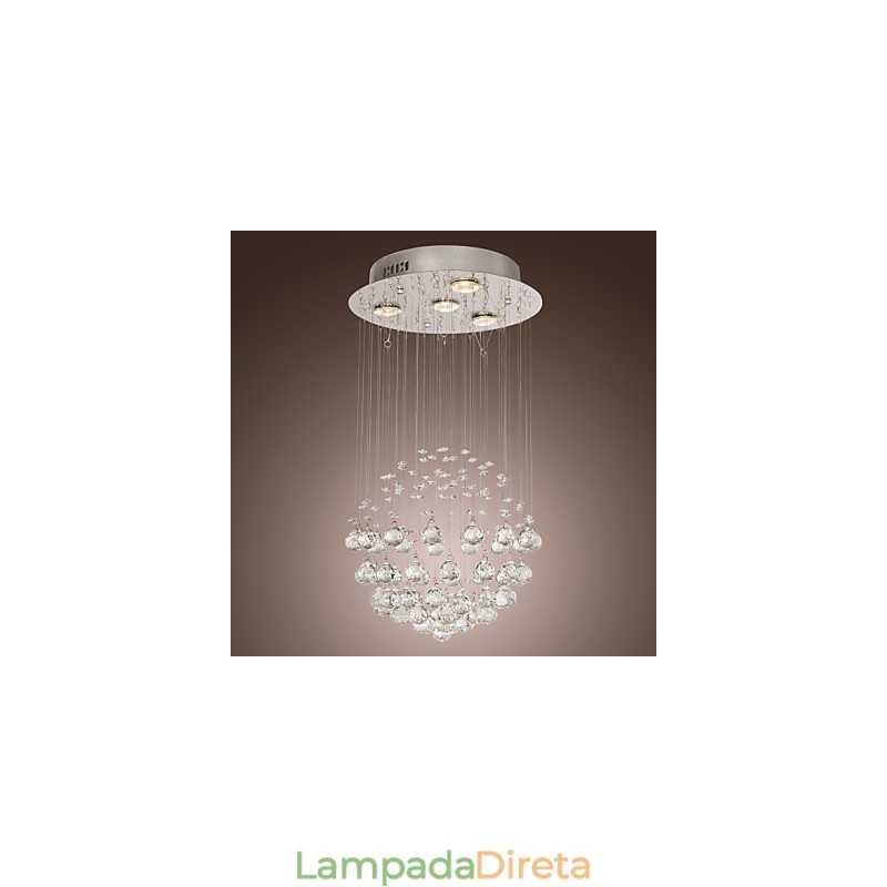 Lustre de luxo moderno cristal 4 luzes