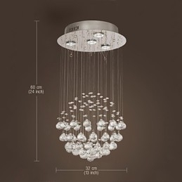 Lustre de luxo moderno cristal 4 luzes