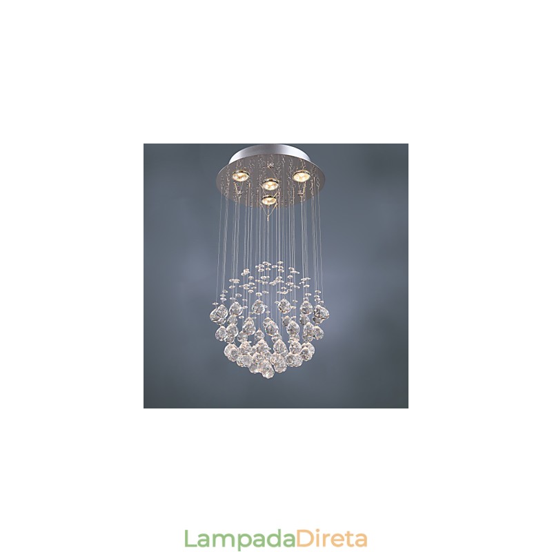 Lustre de luxo moderno cristal 4 luzes