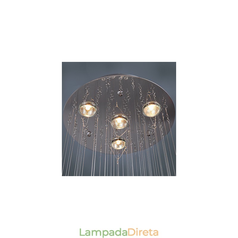 Lustre de luxo moderno cristal 4 luzes