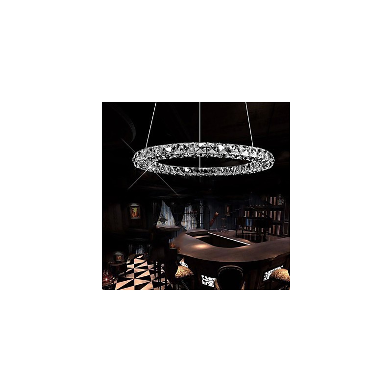 Luminária pendente de cristal moderna, única, D40CM, três lados, K9, cristal, luzes de teto internas, luminárias