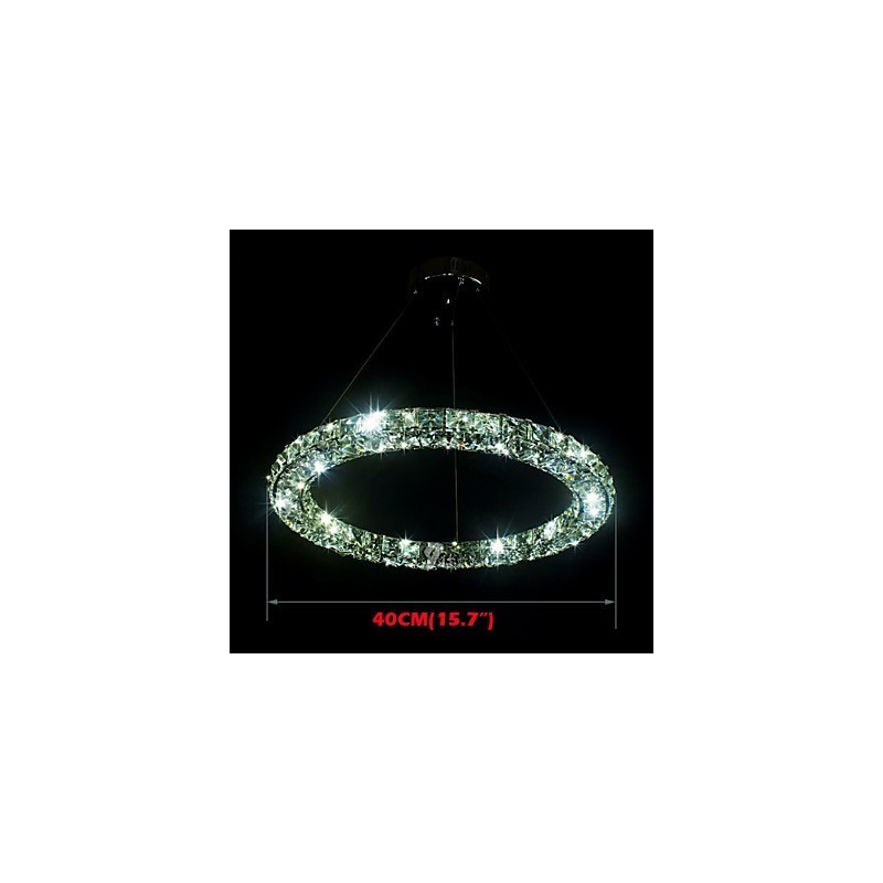 Luminária pendente de cristal moderna, única, D40CM, três lados, K9, cristal, luzes de teto internas, luminárias