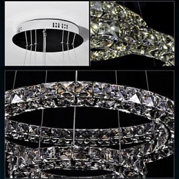 Luminária pendente de cristal moderna, única, D40CM, três lados, K9, cristal, luzes de teto internas, luminárias