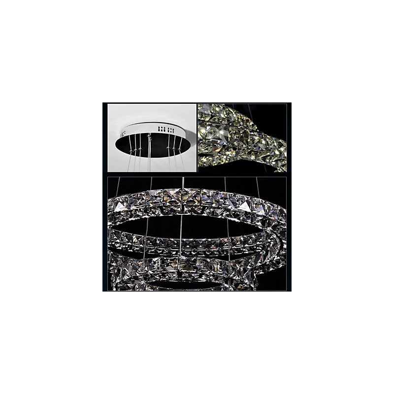 Luminária pendente de cristal moderna, única, D40CM, três lados, K9, cristal, luzes de teto internas, luminárias