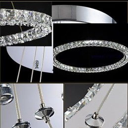 Luminária pendente de cristal moderna, única, D40CM, três lados, K9, cristal, luzes de teto internas, luminárias