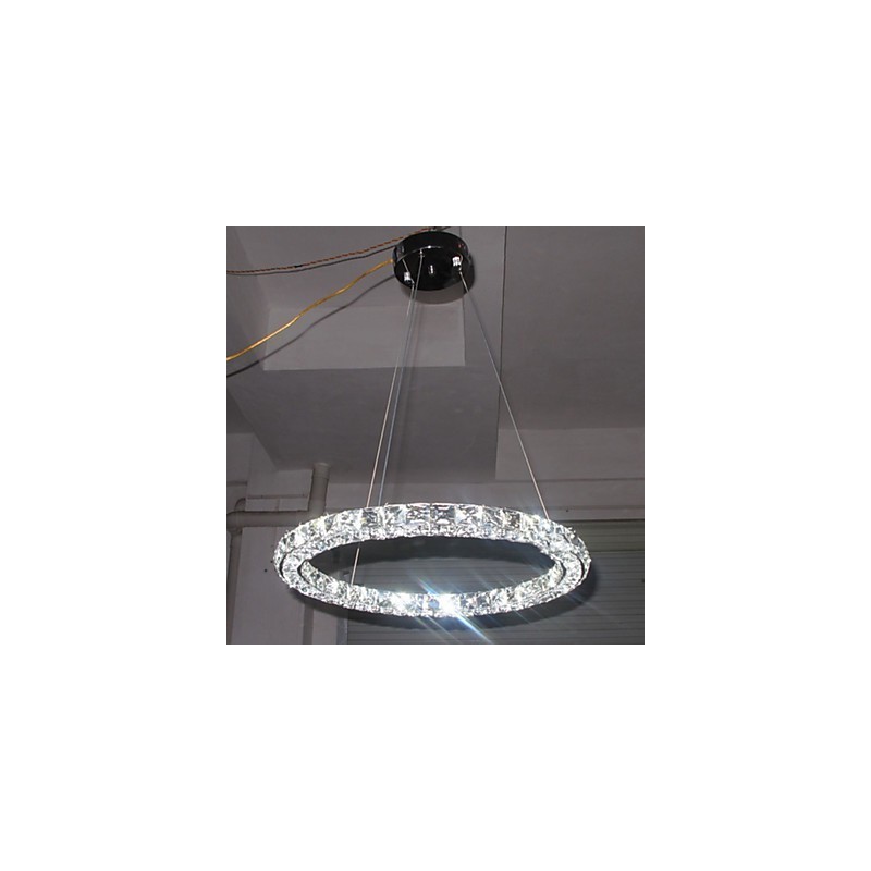 Luminária pendente de cristal moderna, única, D40CM, três lados, K9, cristal, luzes de teto internas, luminárias
