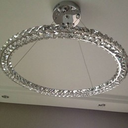 Luminária pendente de cristal moderna, única, D40CM, três lados, K9, cristal, luzes de teto internas, luminárias
