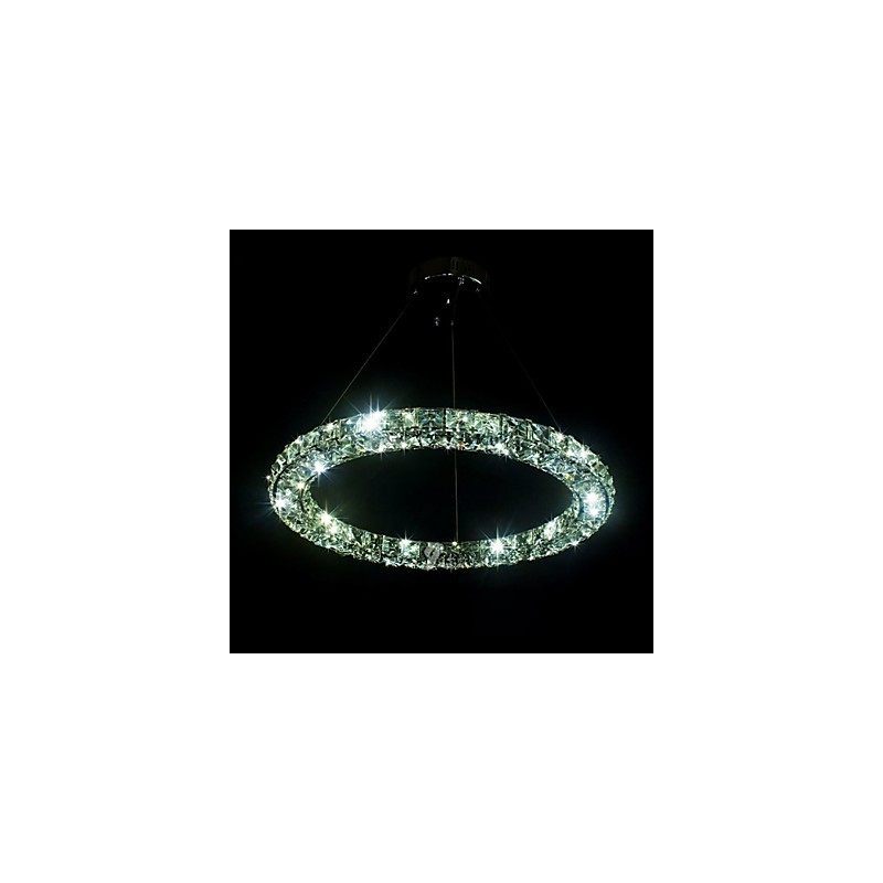 Luminária pendente de cristal moderna, única, D40CM, três lados, K9, cristal, luzes de teto internas, luminárias