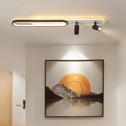 Luminária de teto nórdica longa e brilhante