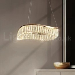 Luminária pendente de cristal quadrado 1 2 anéis K9 cristal luminária de teto interno