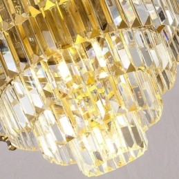 Grande lustre de cristal de cobre de luxo para suporte de luz 12+8+4