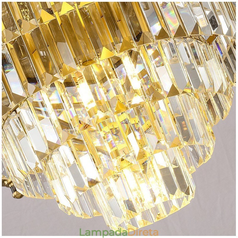Grande lustre de cristal de cobre de luxo para suporte de luz 12+8+4